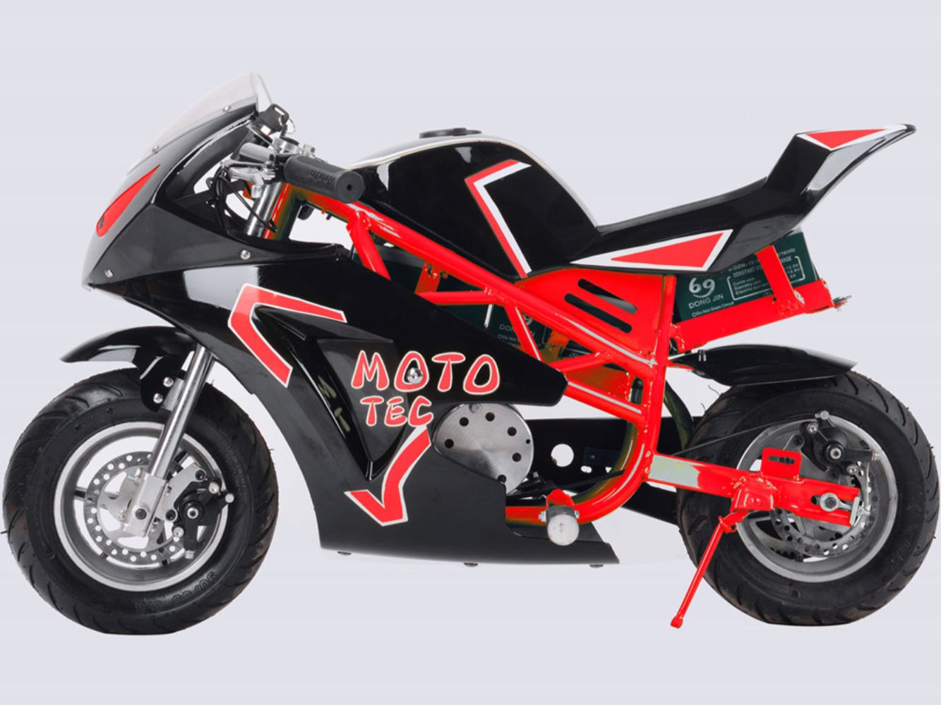 MotoTec Electric Pocket Bike GT 36v 500w Red - Image 3